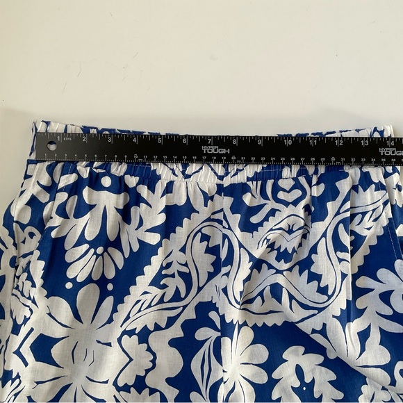 Christian Siriano Wide Leg Medallion Print Palazzo Pants Sz M Blue White Coastal - Picture 3 of 10